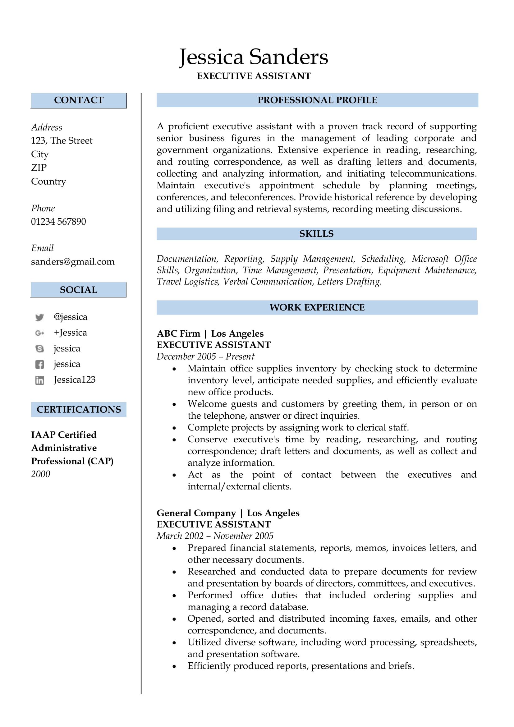 Free professional resume writing service